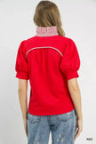 Umgee Striped Collar Popover Top  Style Ratio