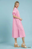 Umgee Striped Puff Sleeve Midi Dress  Style Ratio