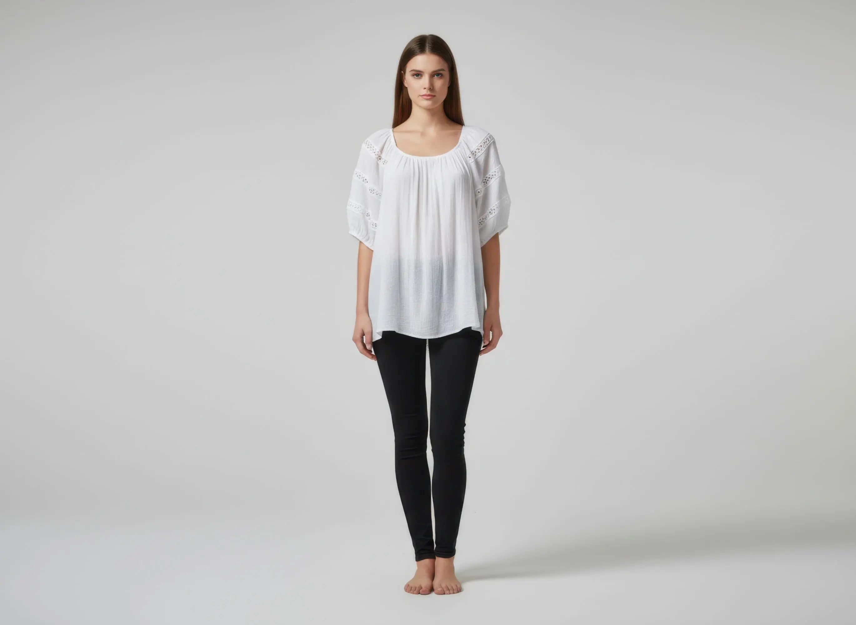 Unique Spectrum Solid Short Sleeve Blouse  Style Ratio