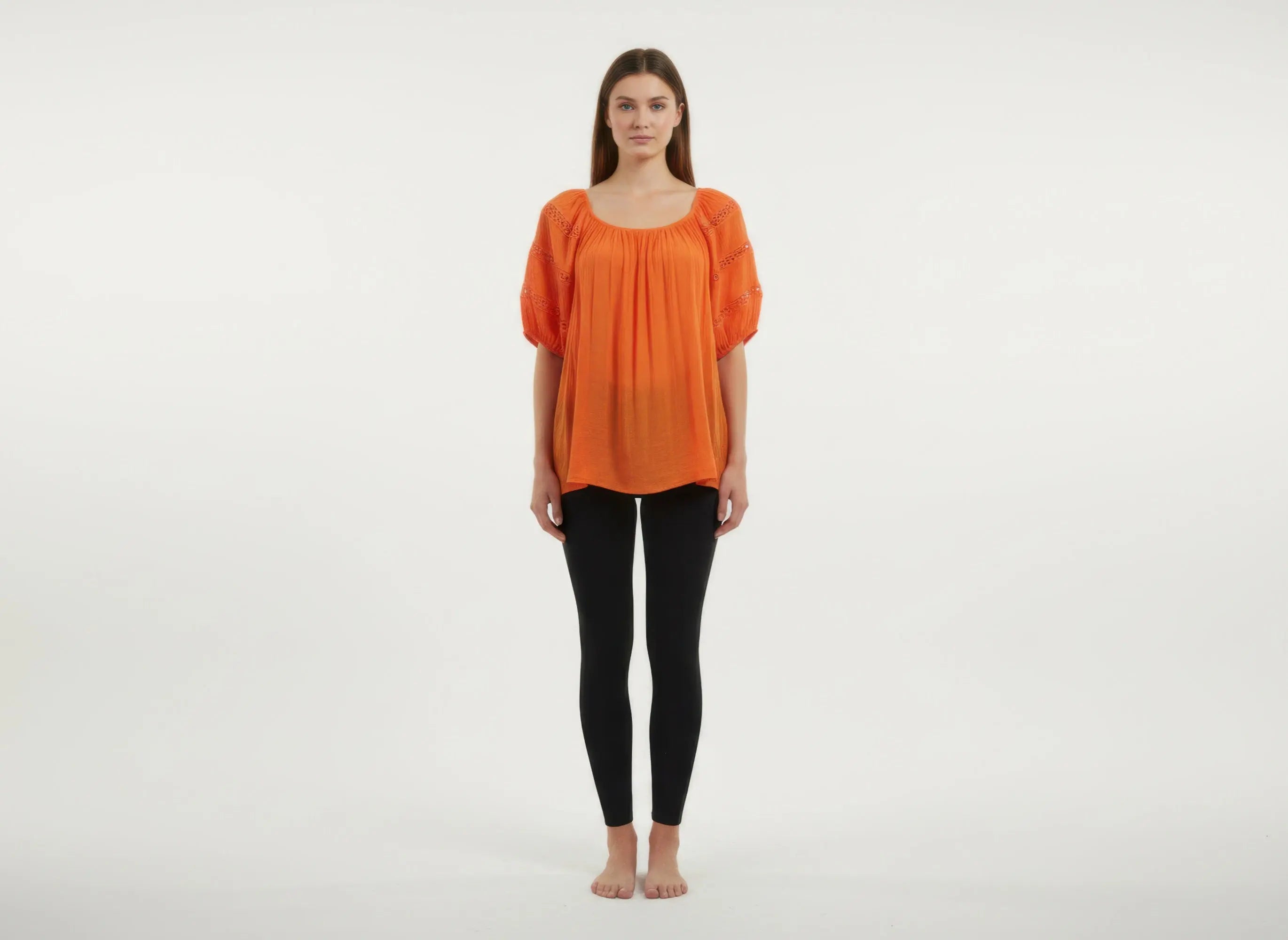 Unique Spectrum Solid Short Sleeve Blouse  Style Ratio