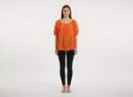 Unique Spectrum Solid Short Sleeve Blouse  Style Ratio