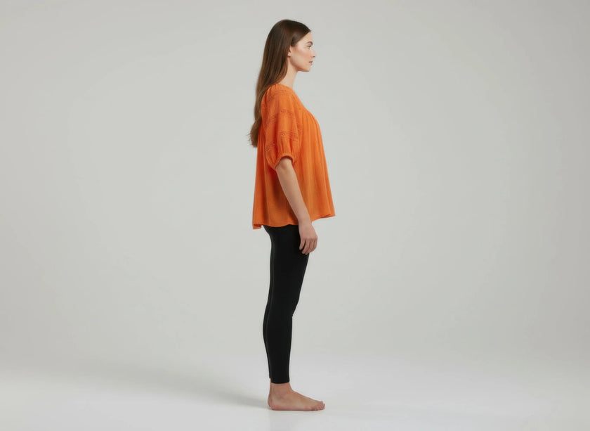 Unique Spectrum Solid Short Sleeve Blouse  Style Ratio