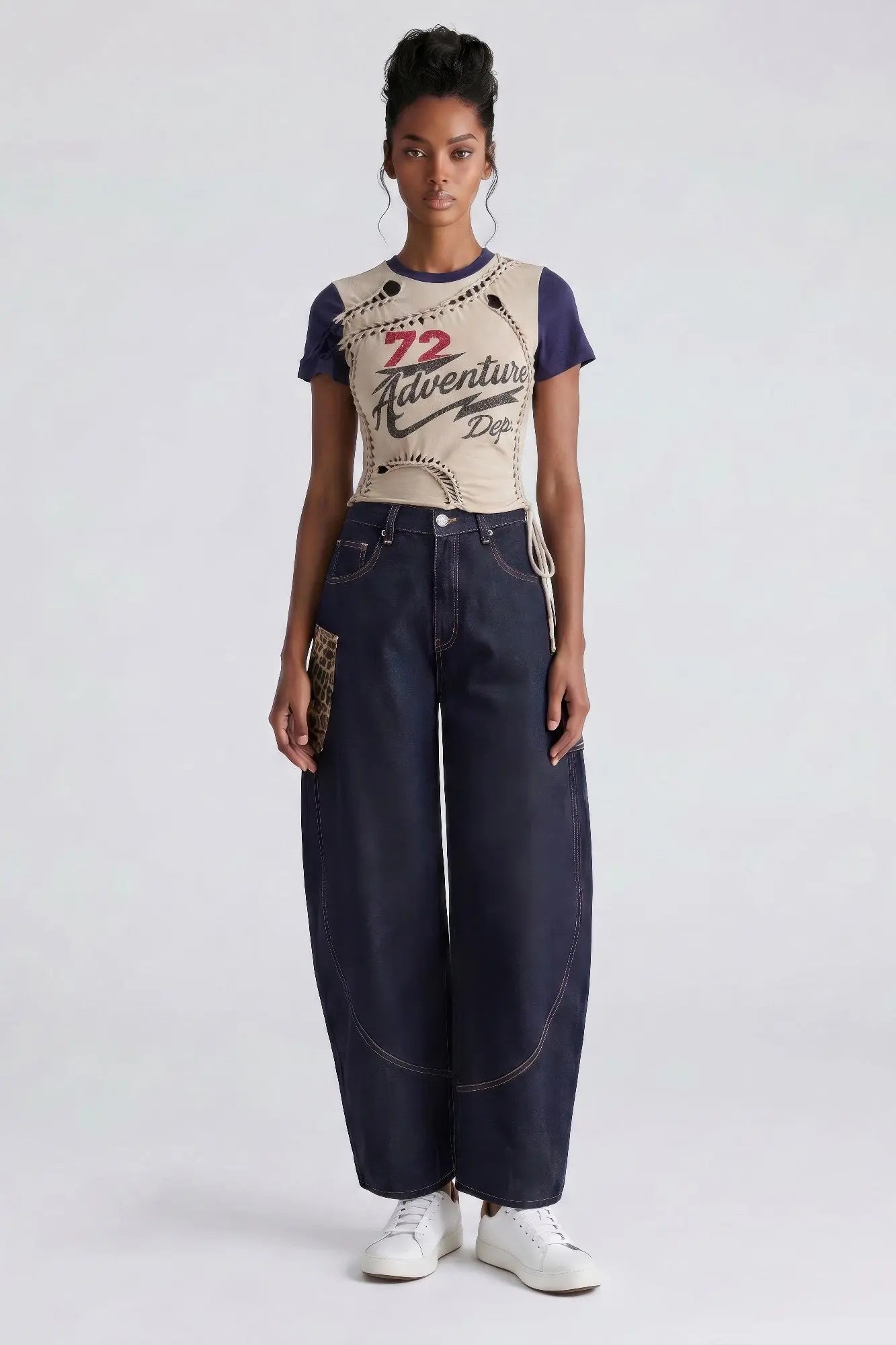 Varsity Renegade Lace-up Graphic Tee  Style Ratio