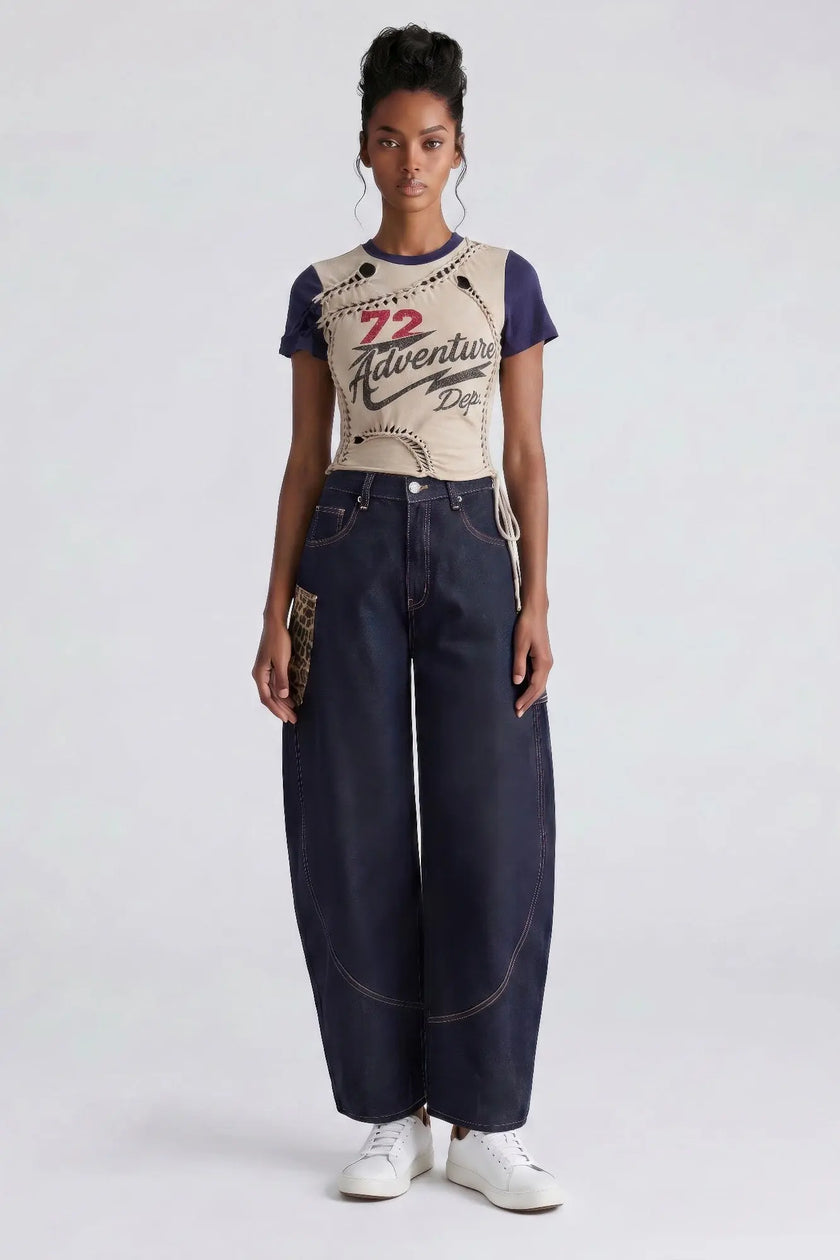 Varsity Renegade Lace-up Graphic Tee  Style Ratio
