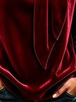 Velvet Tie Front Long Sleeve Sweatshirt  Style Ratio