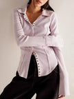 Versatile Long-sleeved Button up Shirt  Style Ratio