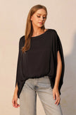 Washed Poly Silk Boat Neck Caftan Top  Style Ratio