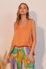 Washed Poly Silk Front Tucked Top  Style Ratio