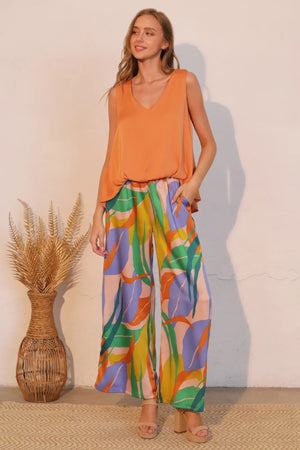 Washed Poly Silk Front Tucked Top  Style Ratio