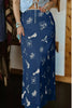 Western Print Satin Maxi Skirt  Style Ratio