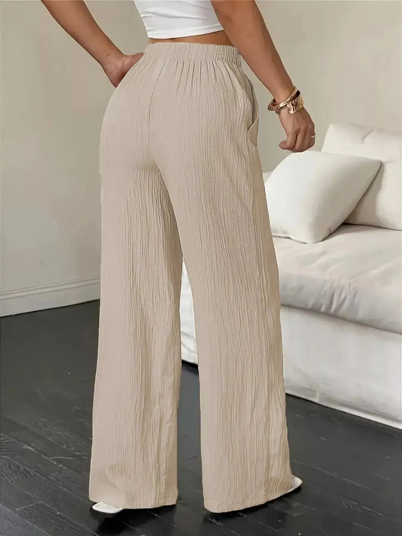 Wide Leg Pants with Drawstring  Style Ratio