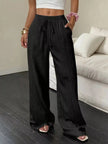 Wide Leg Pants with Drawstring  Style Ratio