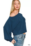 Zenana Boat Neck Balloon Sleeve Sweater  Style Ratio