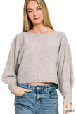 Zenana Boat Neck Balloon Sleeve Sweater  Style Ratio