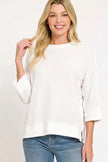 Zenana Double Knit 3/4 Sleeve Top  Style Ratio