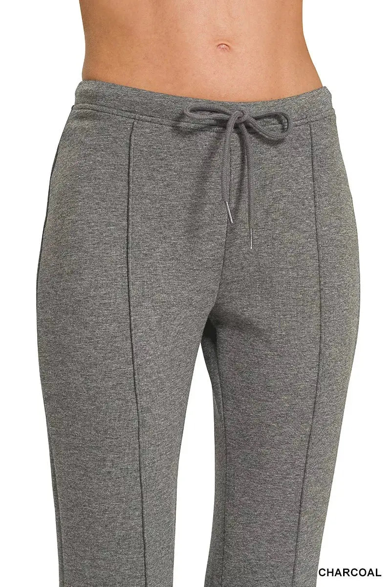 Zenana Drawstring Scuba Stretch Pintuck Pants  Style Ratio