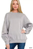 Zenana Fleece Acid Enzyme Washed Round Neck Sweatshirts  Style Ratio