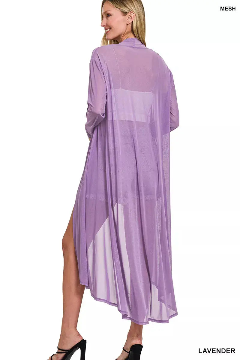Zenana Mesh Open Front Cardigan  Style Ratio