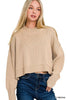 Zenana Side Slit Oversized Cropped Sweater  Style Ratio