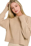 Zenana Side Slit Oversized Cropped Sweater  Style Ratio