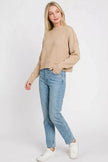 Zenana Side Slit Oversized Cropped Sweater  Style Ratio
