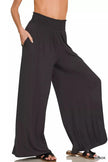 Zenana Smocked Waist Wide Leg Palazzo Pants  Style Ratio