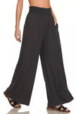Zenana Smocked Waist Wide Leg Palazzo Pants  Style Ratio