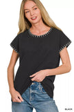 Zenana Stitch Detailed Oversize Top  Style Ratio