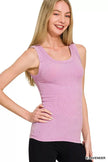 Zenana Washed Ribbed Scoop Neck Tank Top  Style Ratio