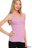 Zenana Washed Ribbed Scoop Neck Tank Top  Style Ratio