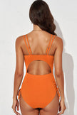 Tied Cutout Plunge One-Piece Swimsuit  Style Ratio
