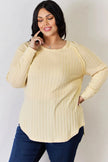 Basic Bae Full Size Ribbed Round Neck Long Sleeve Shirt  Style Ratio