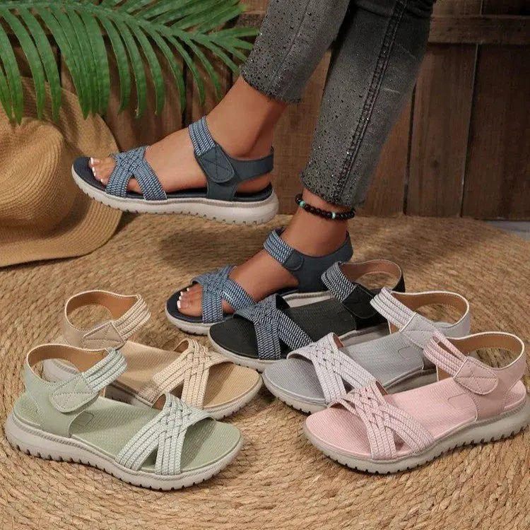 Open Toe Woven Strap Sandals  Style Ratio