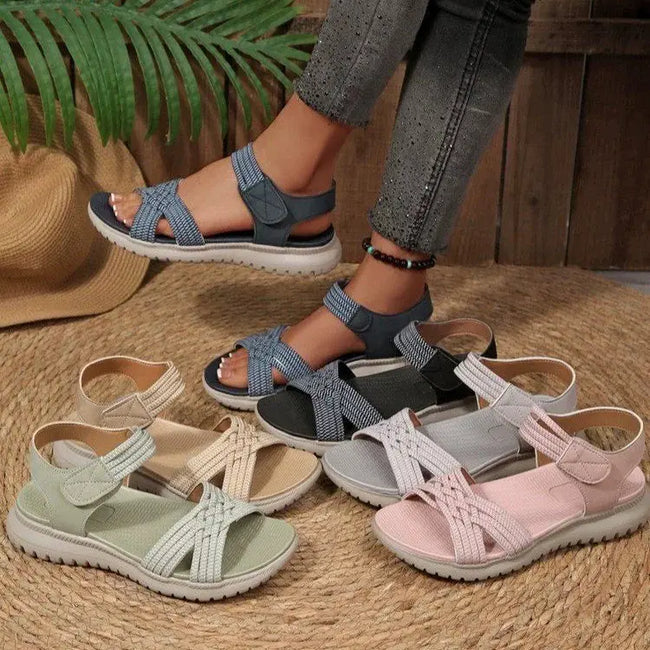 Open Toe Woven Strap Sandals  Style Ratio