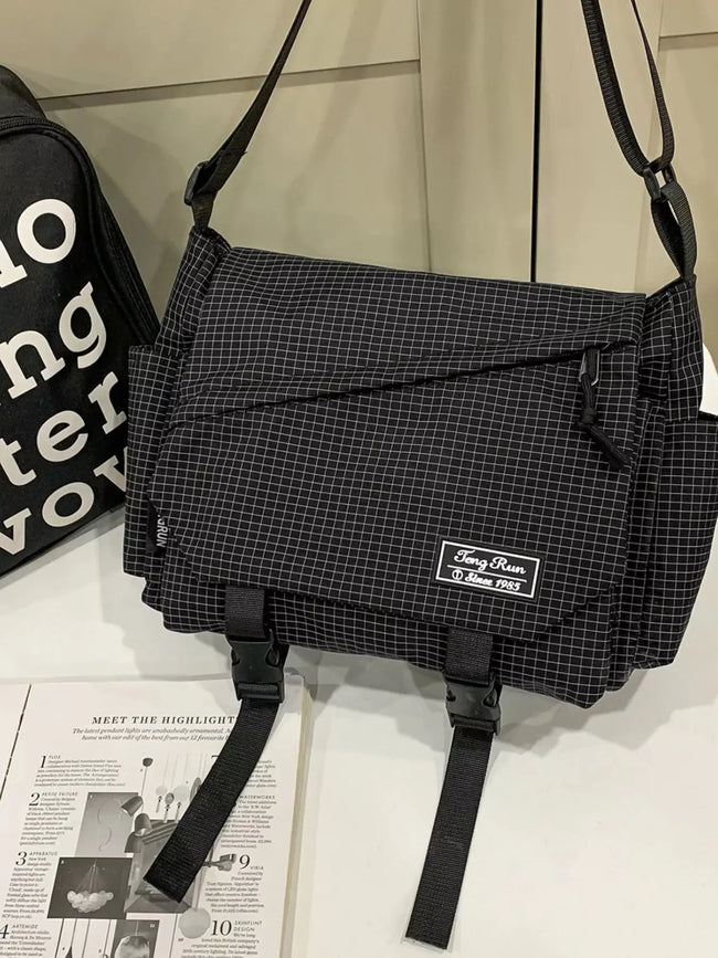Plaid Buckle Flap Crossbody Bag  Style Ratio