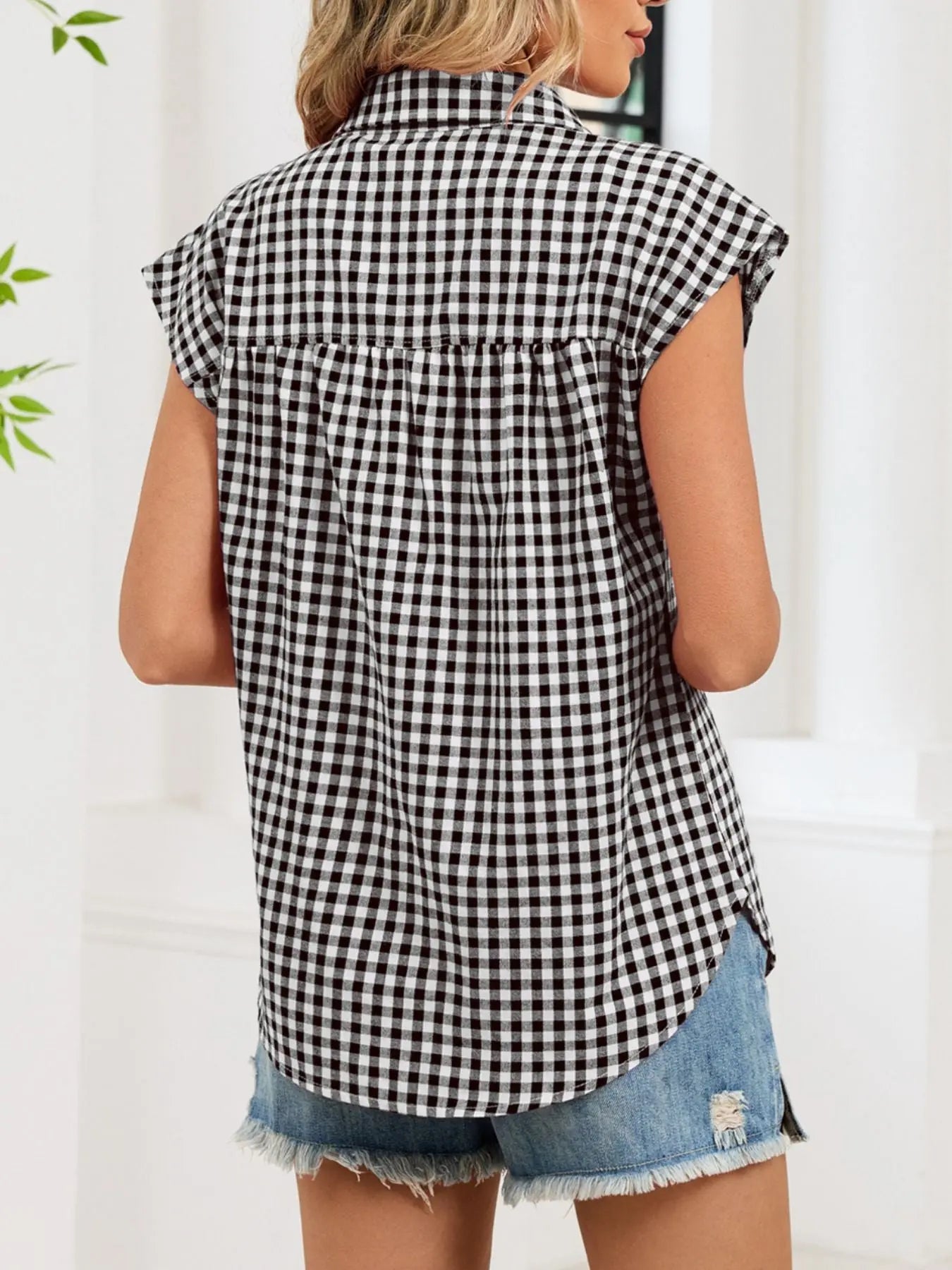 Gingham Button Down Short Sleeve Shirt  Style Ratio