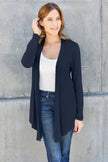 Basic Bae Full Size Open Front Long Sleeve Cardigan  Style Ratio
