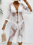 Lace Open Front Longline Cover-Up  Style Ratio
