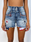 American Flag Distressed Denim Shorts  Style Ratio