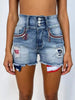 American Flag Distressed Denim Shorts  Style Ratio