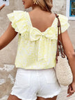 Floral Print Ruffle Trim Blouse  Style Ratio