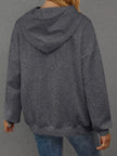 Full Size Embossed Lettering Casual Hoodie  Style Ratio