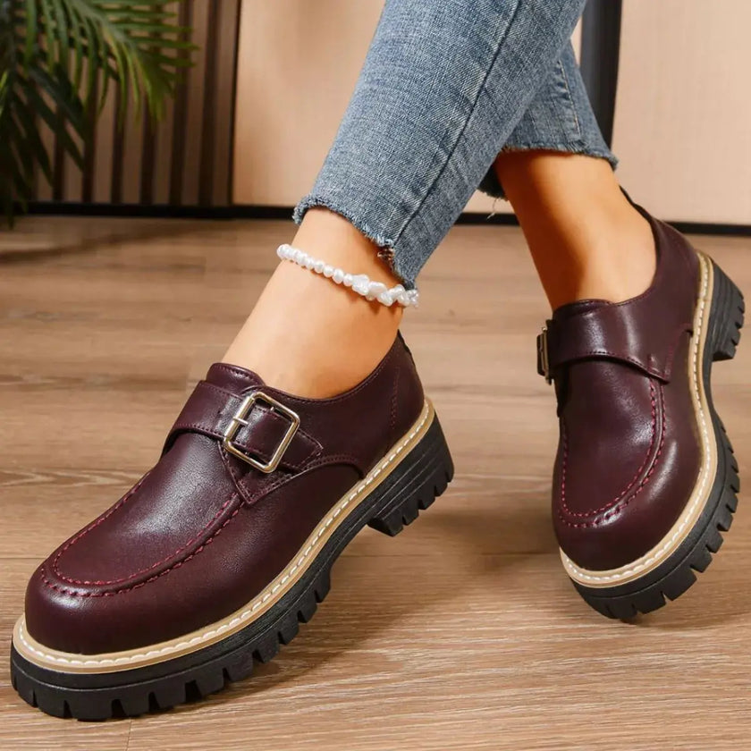 Round Toe Buckle Loafers  Style Ratio