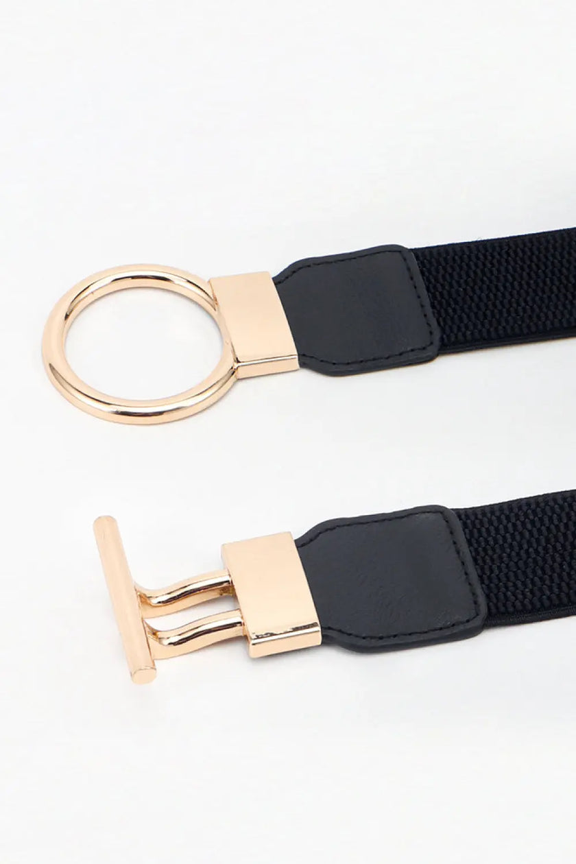 Circle Shape Buckle Zinc Alloy Buckle PU Leather Belt  Style Ratio