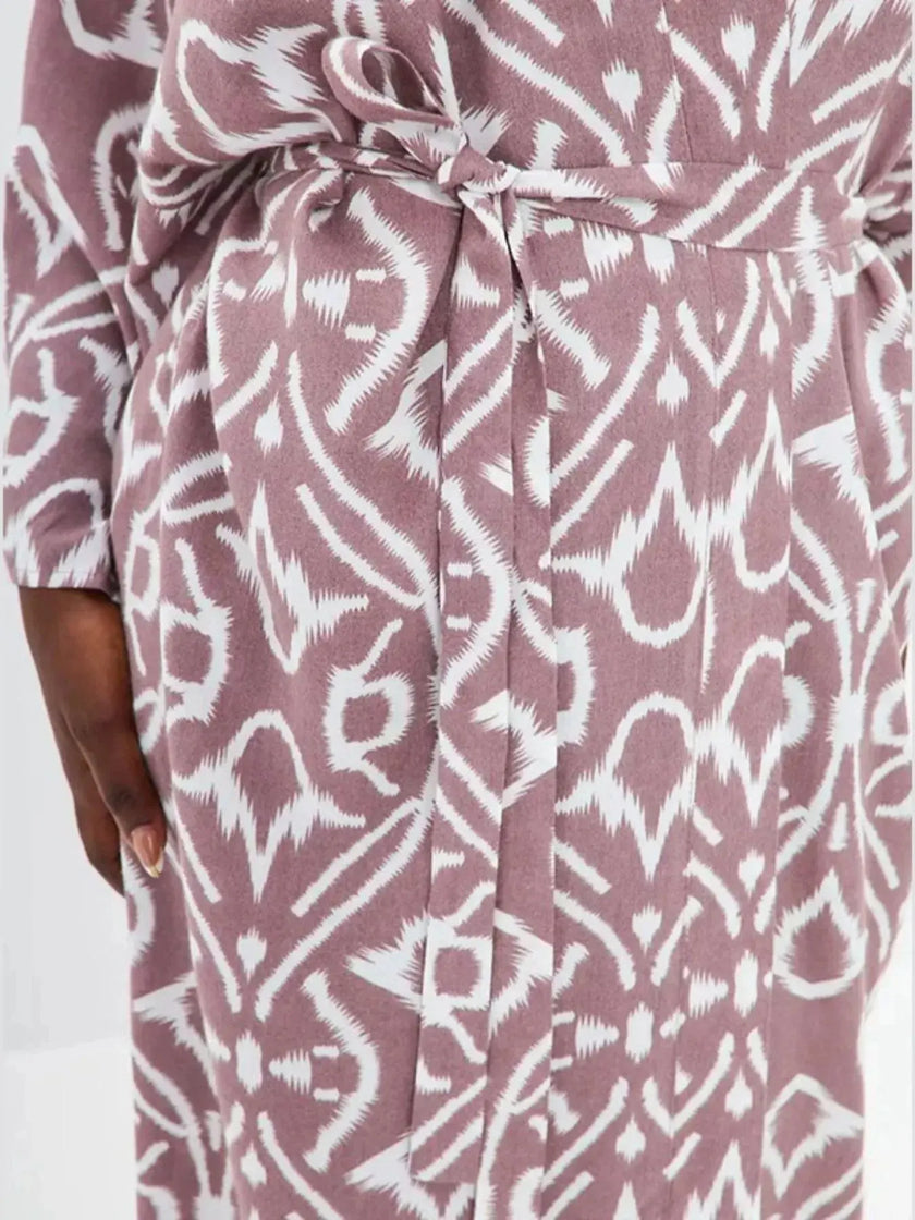 Geometric Print Surplice Beach Cover Up  Style Ratio