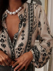 Vintage Print Long Sleeve Shirt  Style Ratio