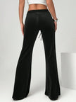 Velvet Flare Pants with Drawstring  Style Ratio