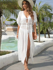 Lace Trim Plunging Beach Cover Up  Style Ratio