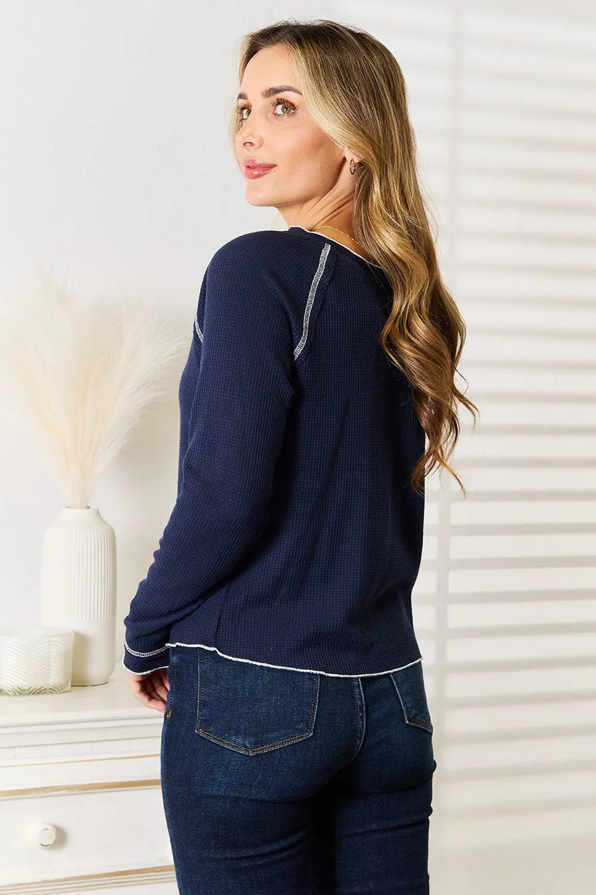Basic Bae Long Raglan Sleeve Round Neck Sweatshirt  Style Ratio