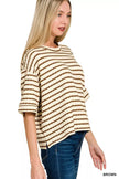 Zenana Striped Short Sleeve Tee & Shorts Set  Style Ratio